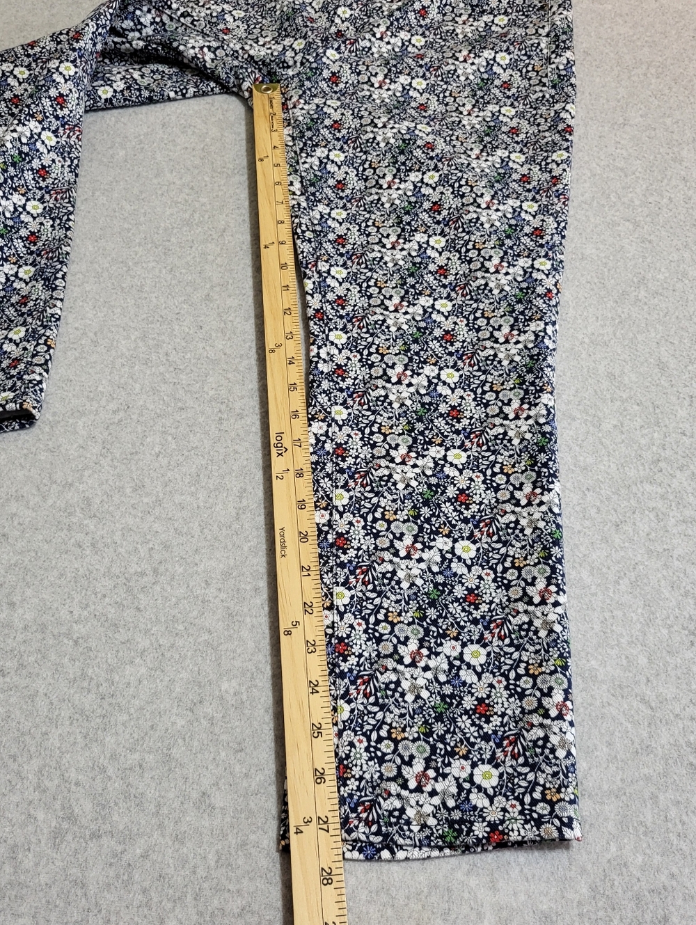 J. Crew Floral Ankle Jeans - Black, White & Red - Picture 14 of 15